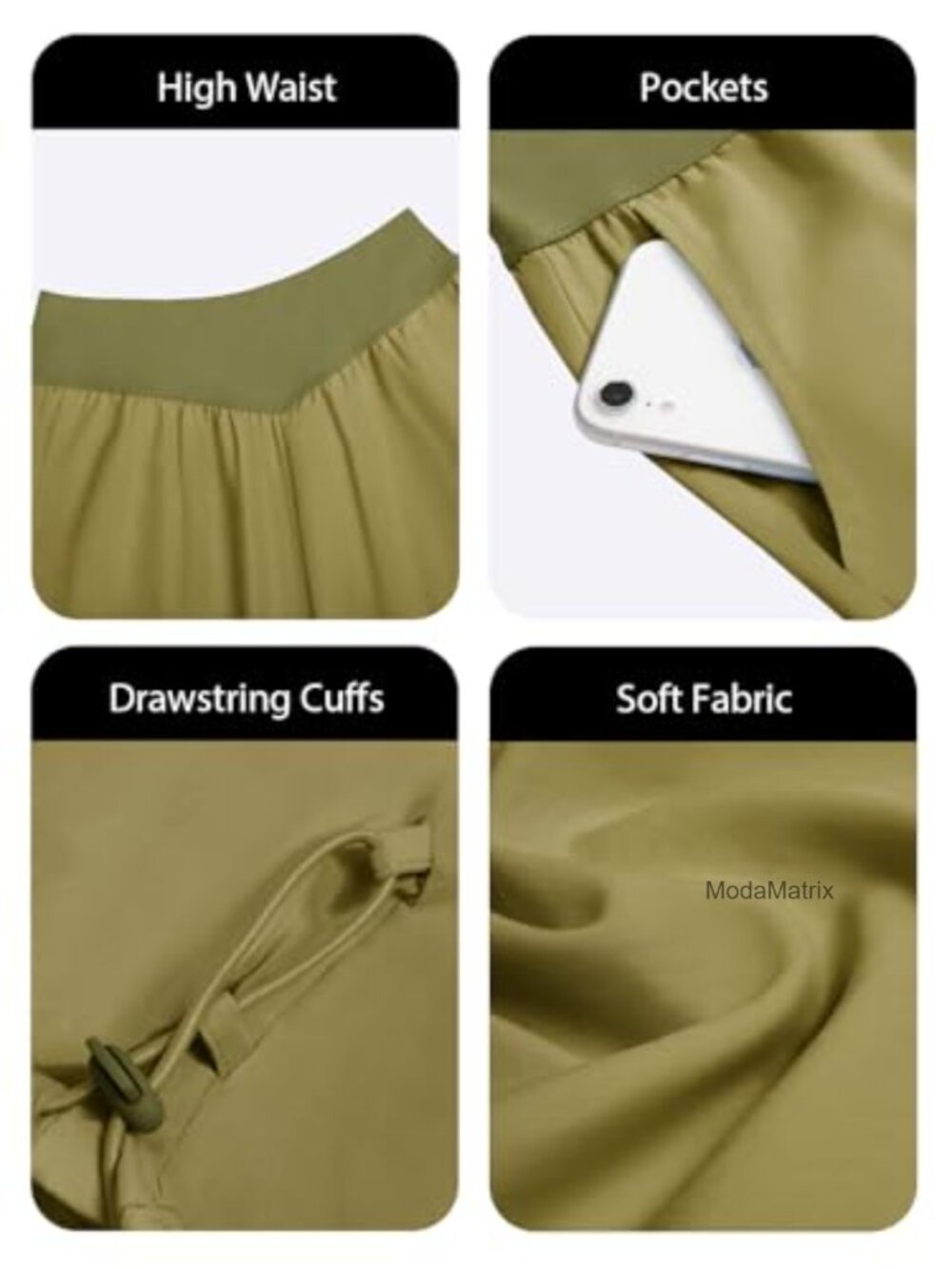 Wide Leg Pants High Waist Baggy Track Pants Loose Fit Drawstring Cuffs Lounge - Picture 6 of 7